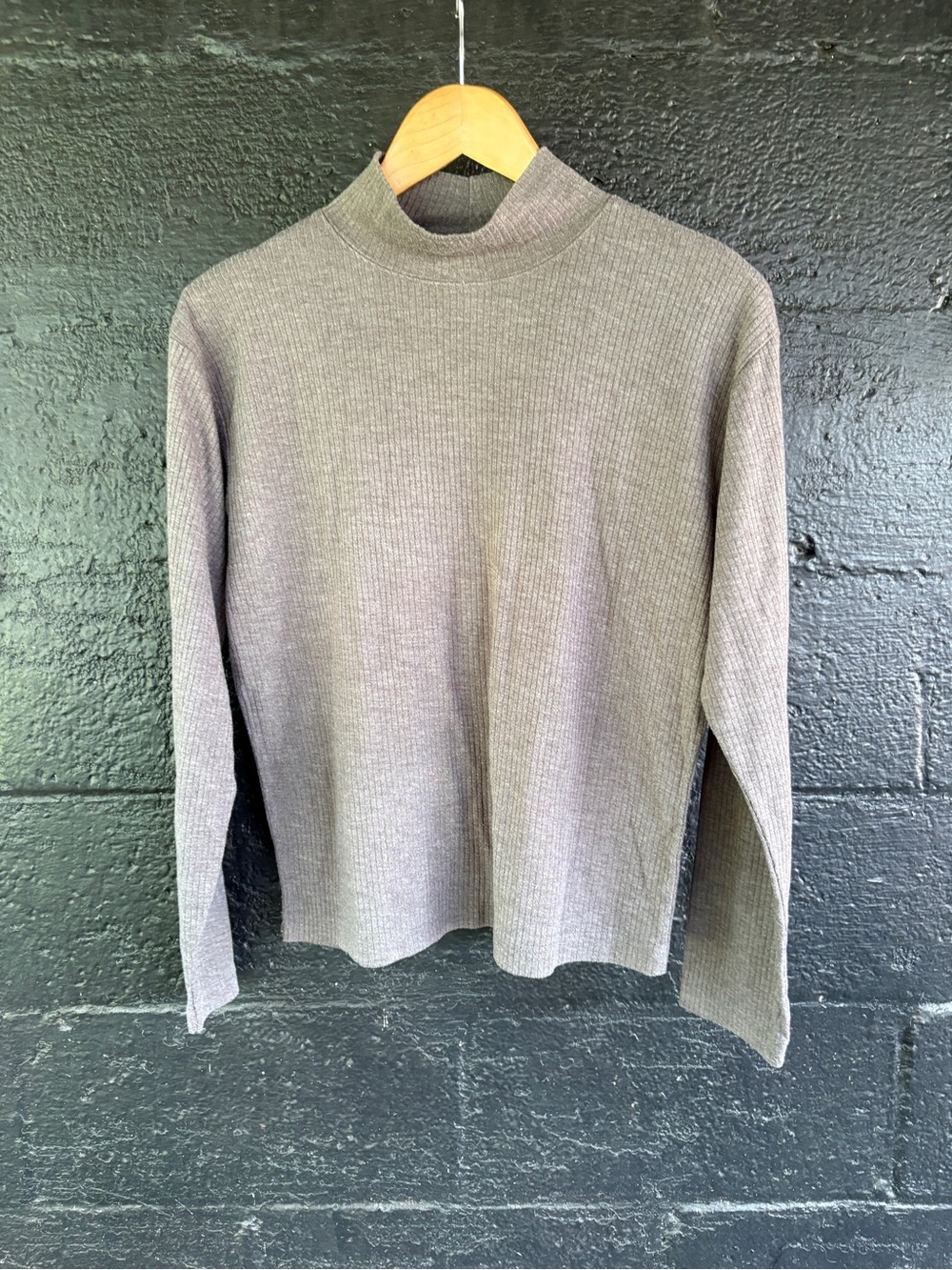 Paul Harris Design Women’s Mock Neck Ribbed Sweater - Gray
